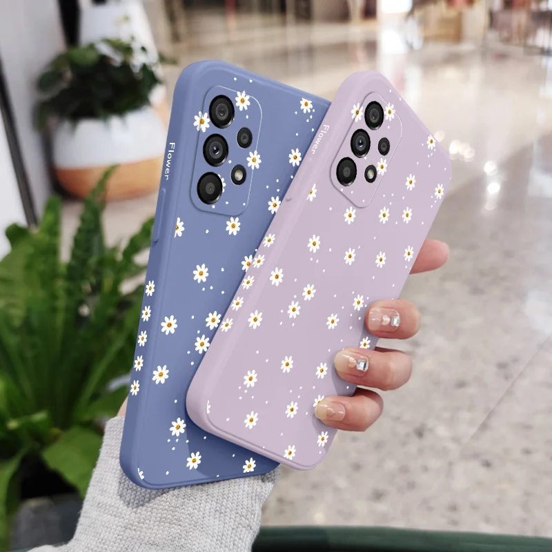 Floral Daisies Case For Samsung Galaxy A73 A53 A33 A23 A13 A72 A52 A52S A32 A22 A12 A71 A51 A31 A21S 4G 5G Cover