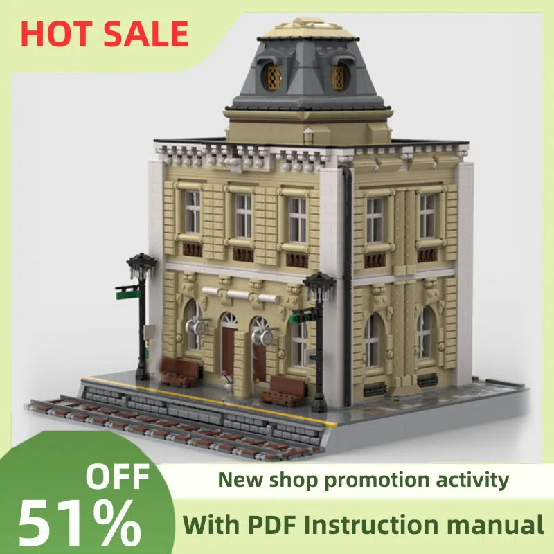 

New 5665Pcs City Hot Selling Street View Moc Modular Train Station Model Building Block Diy Creative Ideas Kid Toy Birthday Gift