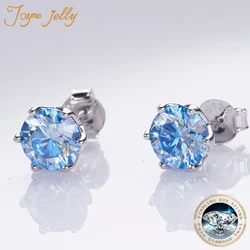 1-4 CT D Color VVS1 3EX Moissanite Stud Earrings Brilliant Round 8H8A Cut Lab Diamond Platinum Plated Women's Silver 925 Jewelry