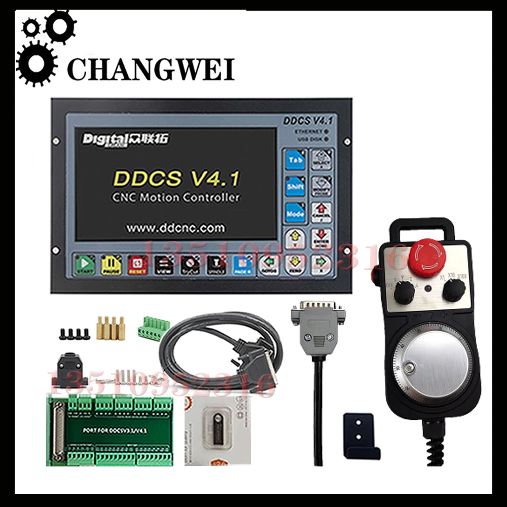 Ddcsv4.1cnc Offline Controller Kit 3/4 Axis Motion Control System Supports U Disk Reading G Code With Emergency Stop Handwheel