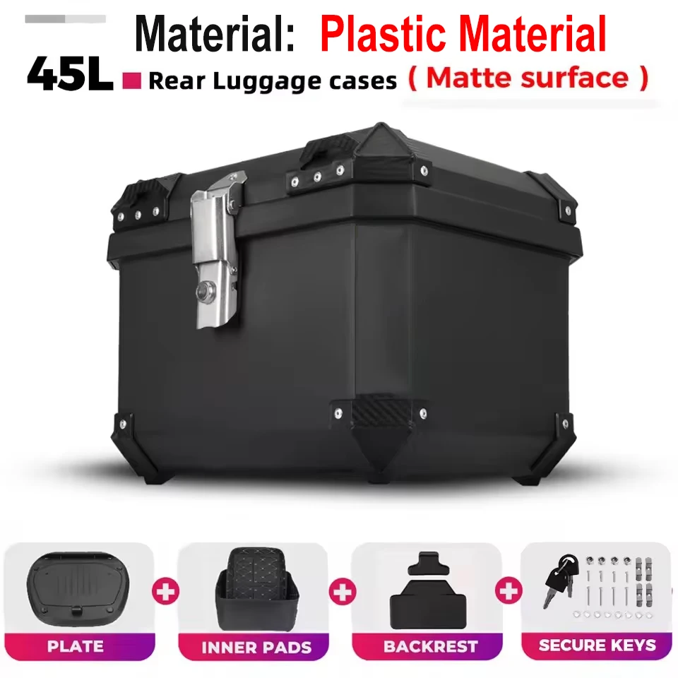 Motor Kofferbak Universele kunststoffen Bagagekoffer 45L Quick Release Motor Staart Opbergdoos Waterdicht en Schokabsorptie - afbeelding 1