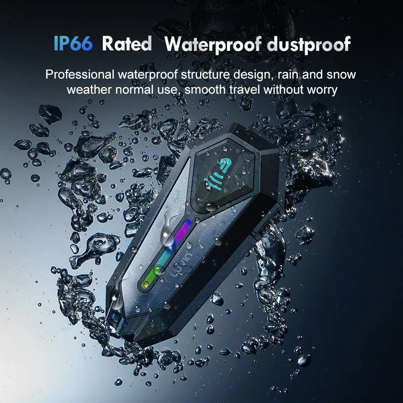 Interfono per Casco Moto G8 con Assistente Vocale AI per 2 Piloti