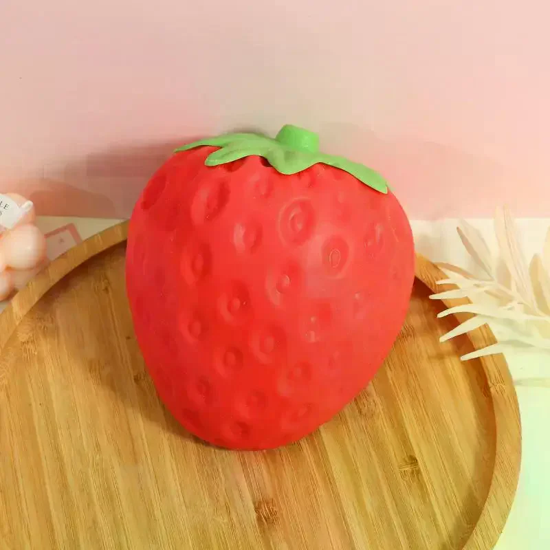 /GJ/Giant Strawberry Squeeze Toy Extra Large Size Fidget Toys Slow Rising Shapeable Venting Ball For Adults Friends Gifts