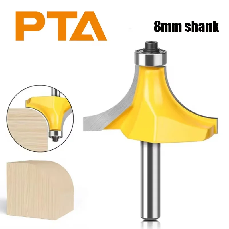 

8mm Shank handle large diameter fillet cutter Woodworking milling cutter Chamfering cutter Arc cutter Edge trimmer head