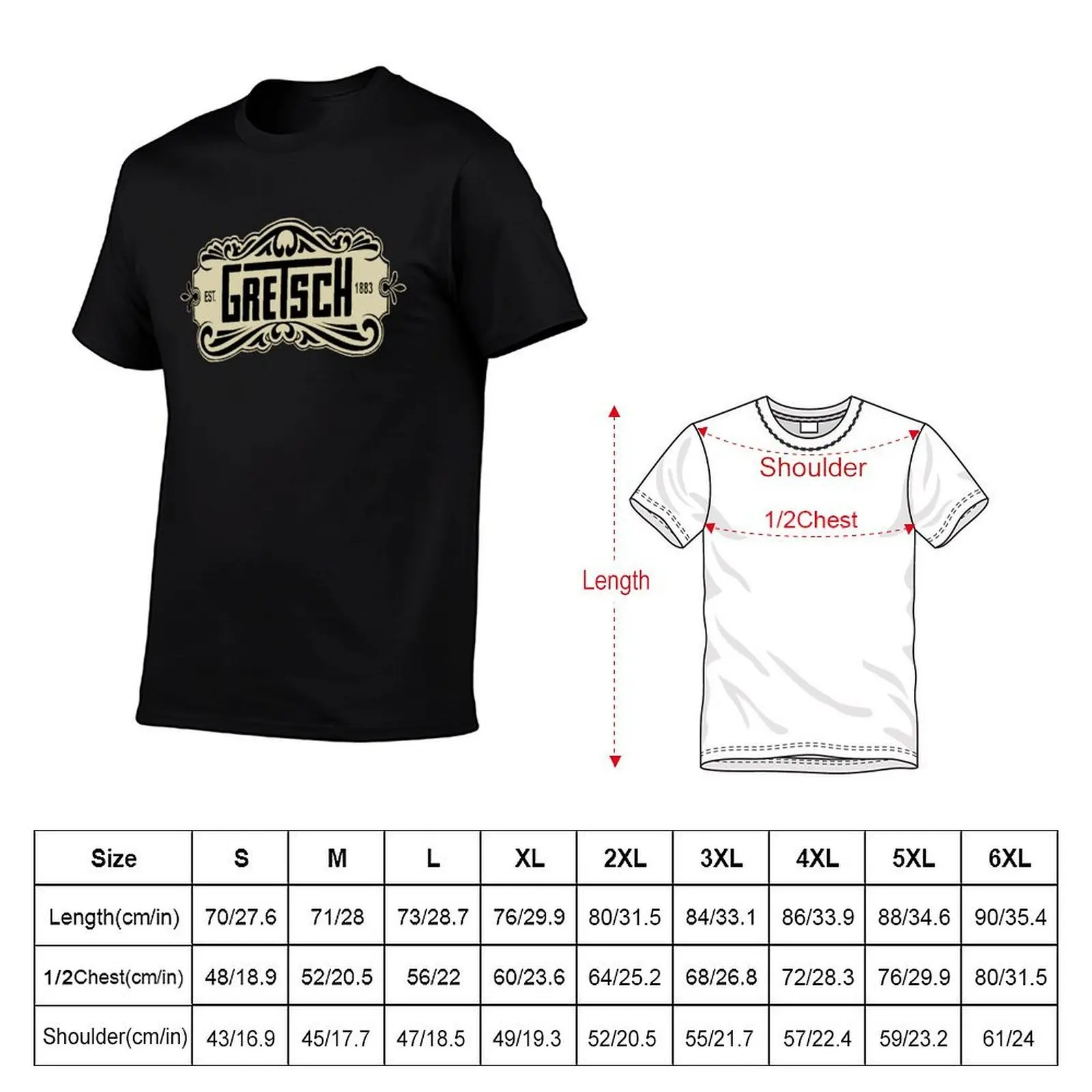 Vintage Gretsch 1950’s 140 year Anniversary - Legendary Guitars and drums T-Shirt Work Style Casual T-Shirt
