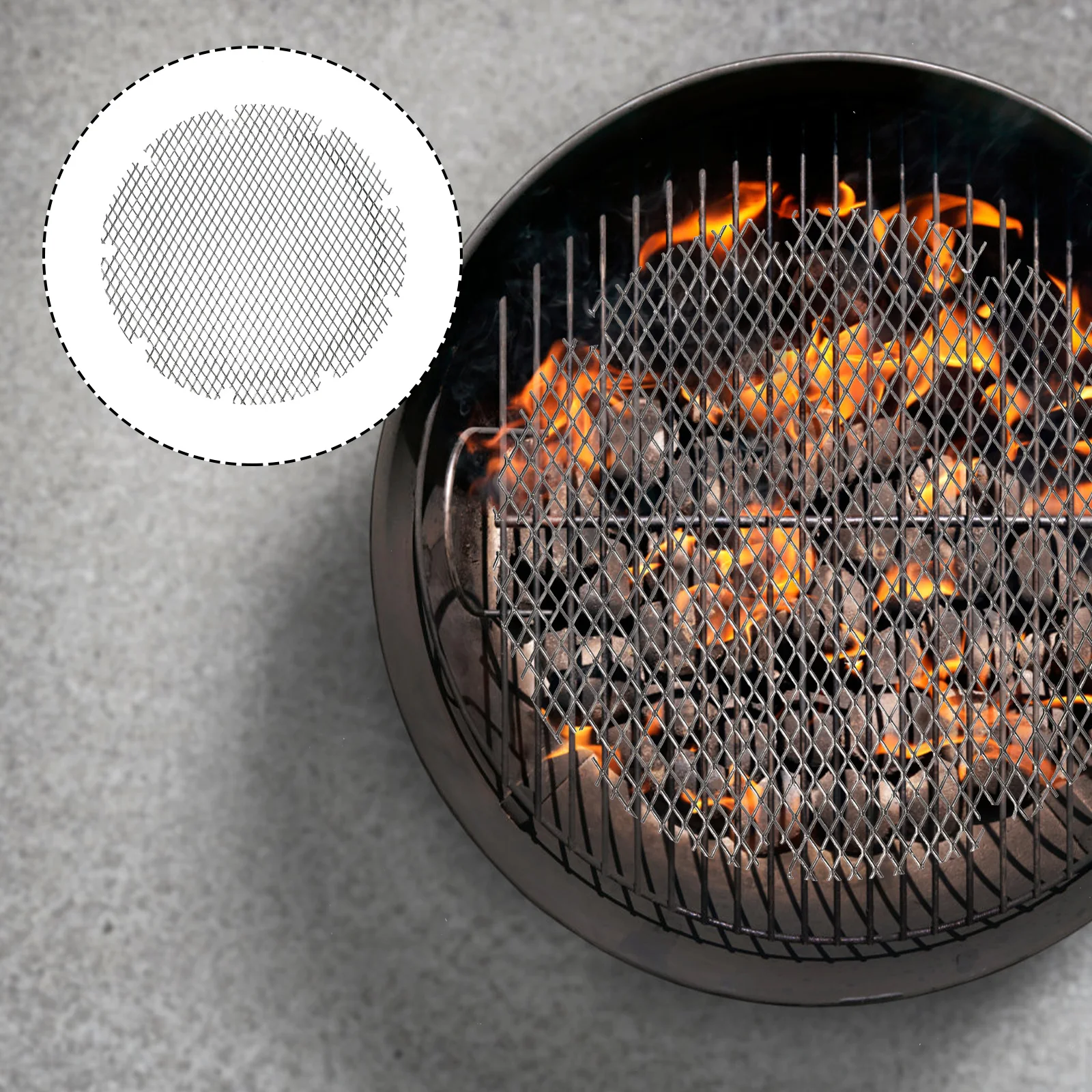 

Stainless Steel Stove Net Barbecue Accessory Camping Accessories Round Mesh Fire Blocking Net for BBQ Stove Outdoor Use