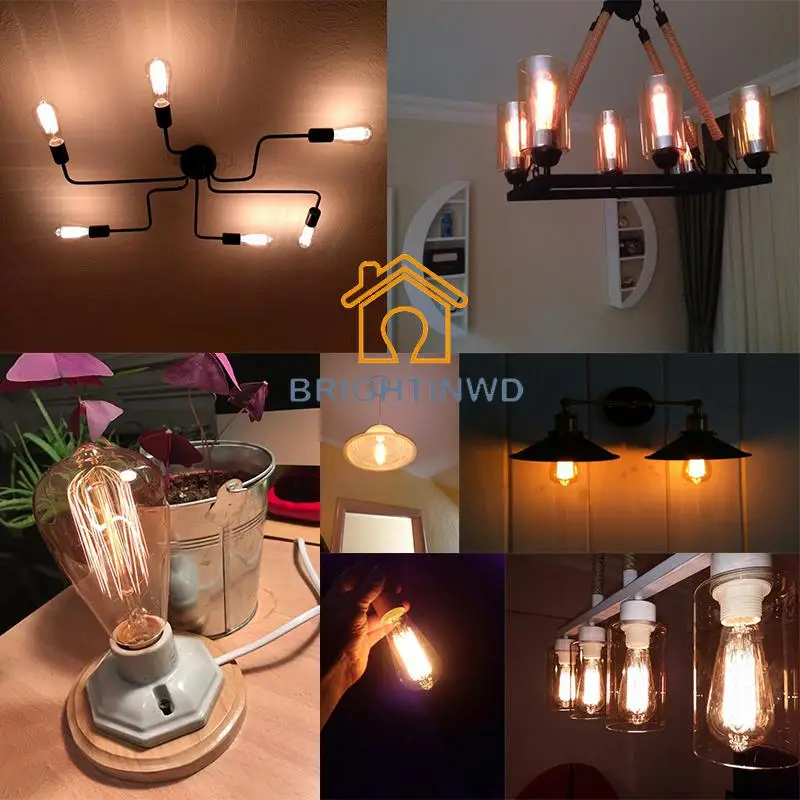 40w vintage edison lamp e27 st64 kroonluchter hanglampen 220-240v retro led lamp warm wit lamp licht