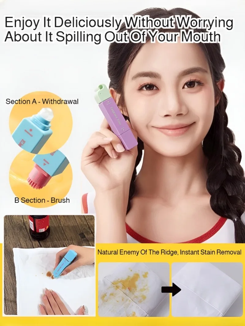 Portable Water-free Instant Stain Removal Grease Removal for White Clothes Mild Ingredients /Travel Emergency Cleaning Tool
