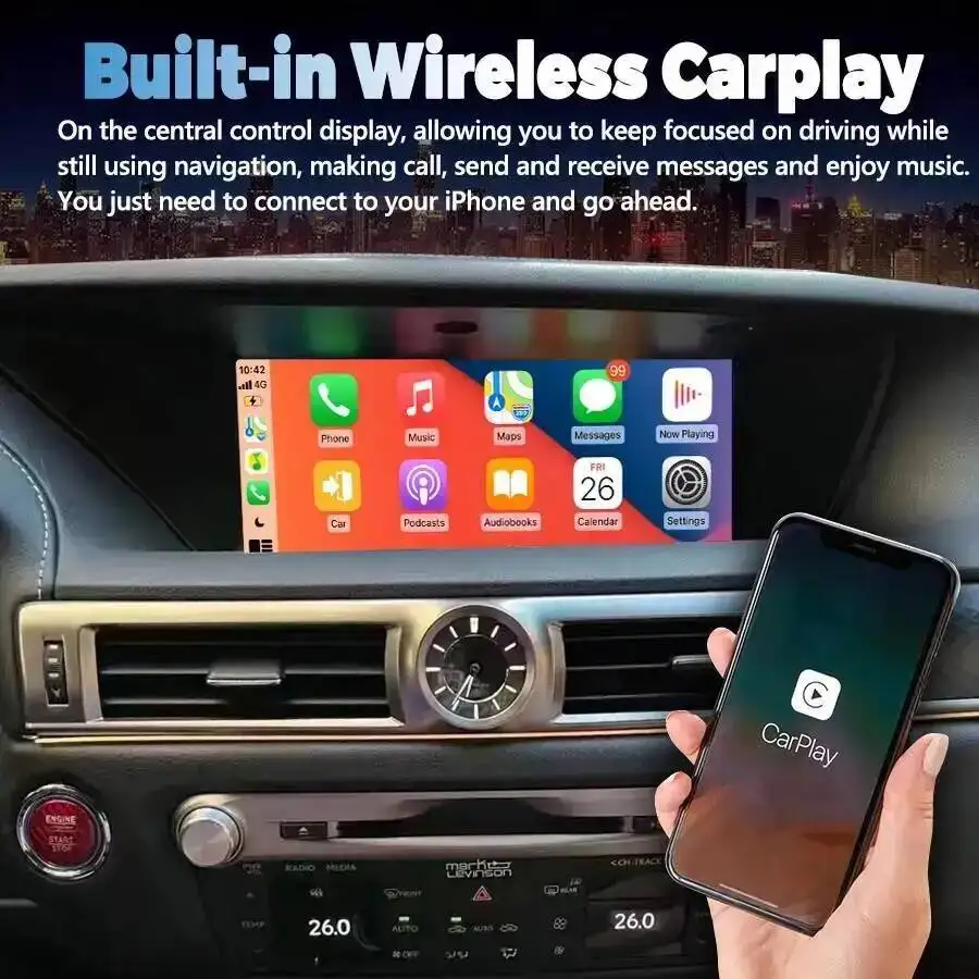 Car Radio Android 15 For Lexus Gs350 GS 350 2013 - 2019 GPS 12.3 inch Navi Auto Video Player Multimedia 4G BT CarPlay Head Unit