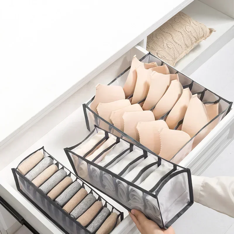 1pc Underwear Drawer Organizer Storage Box Foldable Closet Organizers Drawer Divider Storage Boxes For Underpants Socks Bra