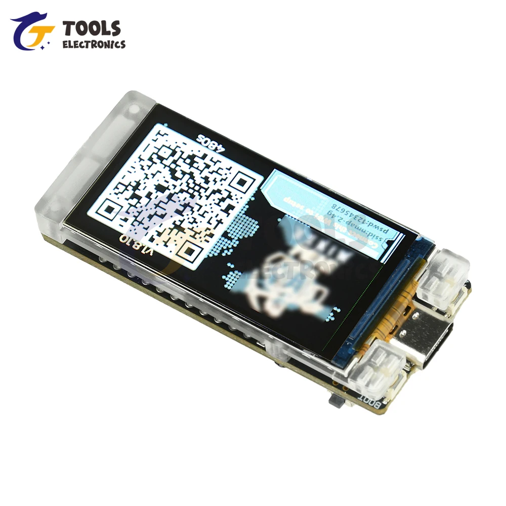 ESP32-R8 Development Board with 1.9 Inch TFT Screen - T190 Module for Hash Rate Calculation (388KH/s) WiFi BT & Type-C