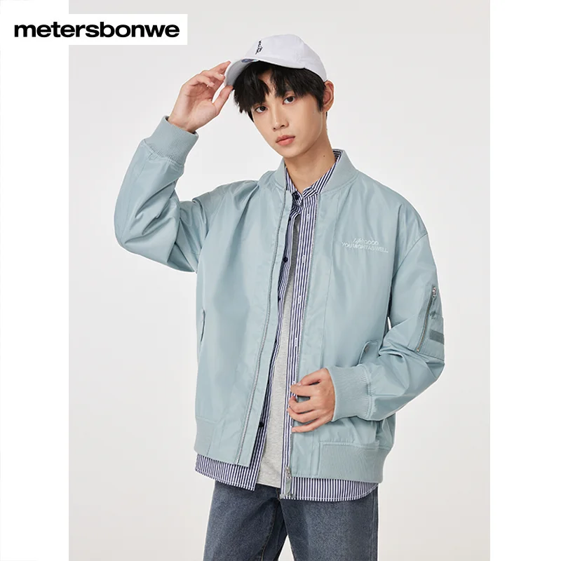 Metersbonwe-Men's Jacket Waterproof Wind Oil Proof Loose  Short Outwear New Basic Business Casual Spring Autumn