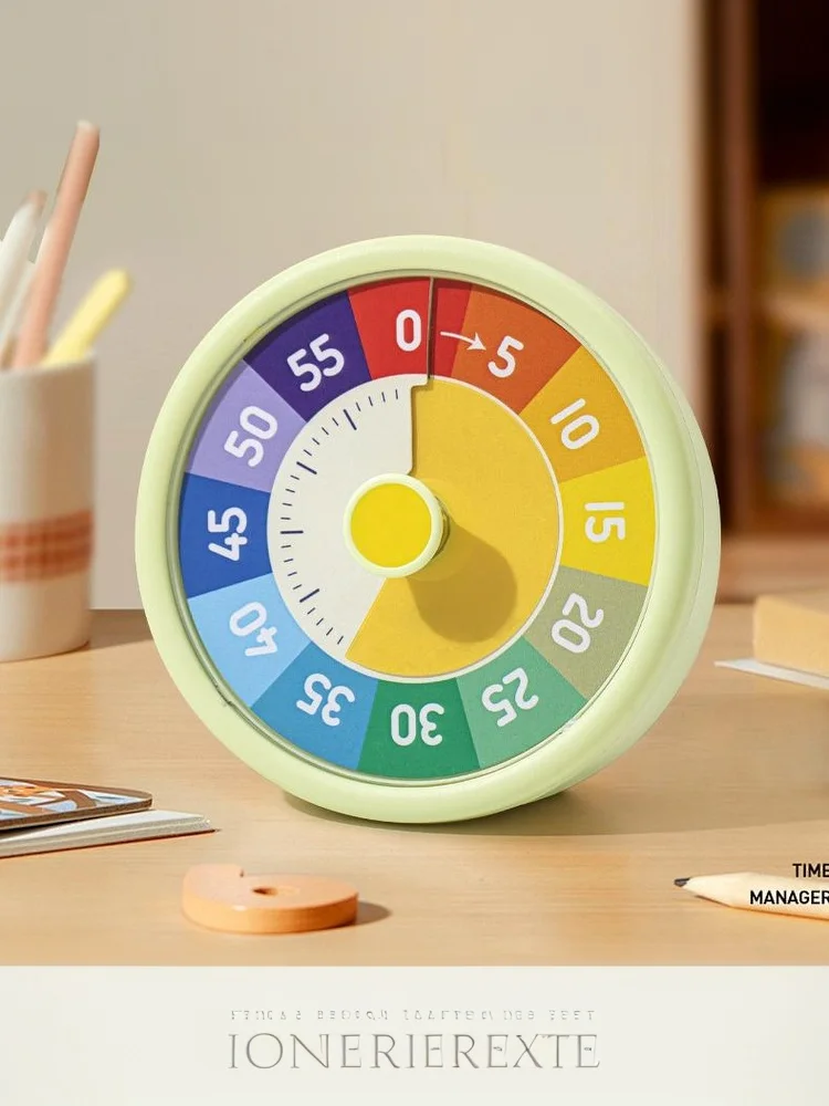 1 قطع الانضباط الذاتي مؤقت بصري صامت 60 دقيقة المطبخ الموقت تذكير جولة التصور مؤقت تنازلي #5