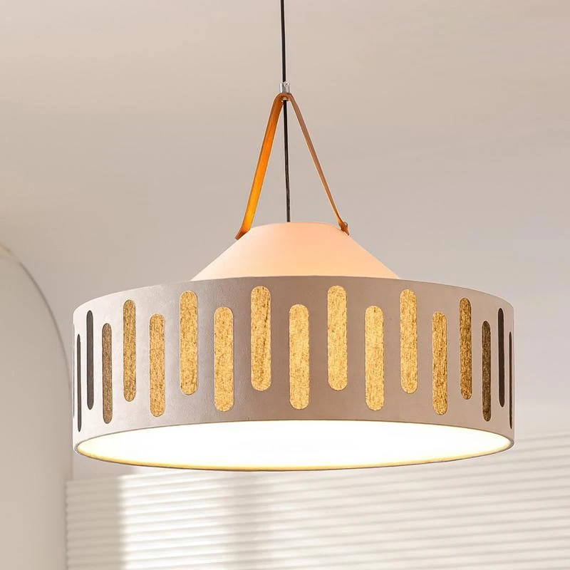 

Nordic Retro Rotundity Iron Art Ceiling Chandelier Fabric Pendant Lights Restaurant Living Room Bedroom Kitchen LED Hanging Lamp
