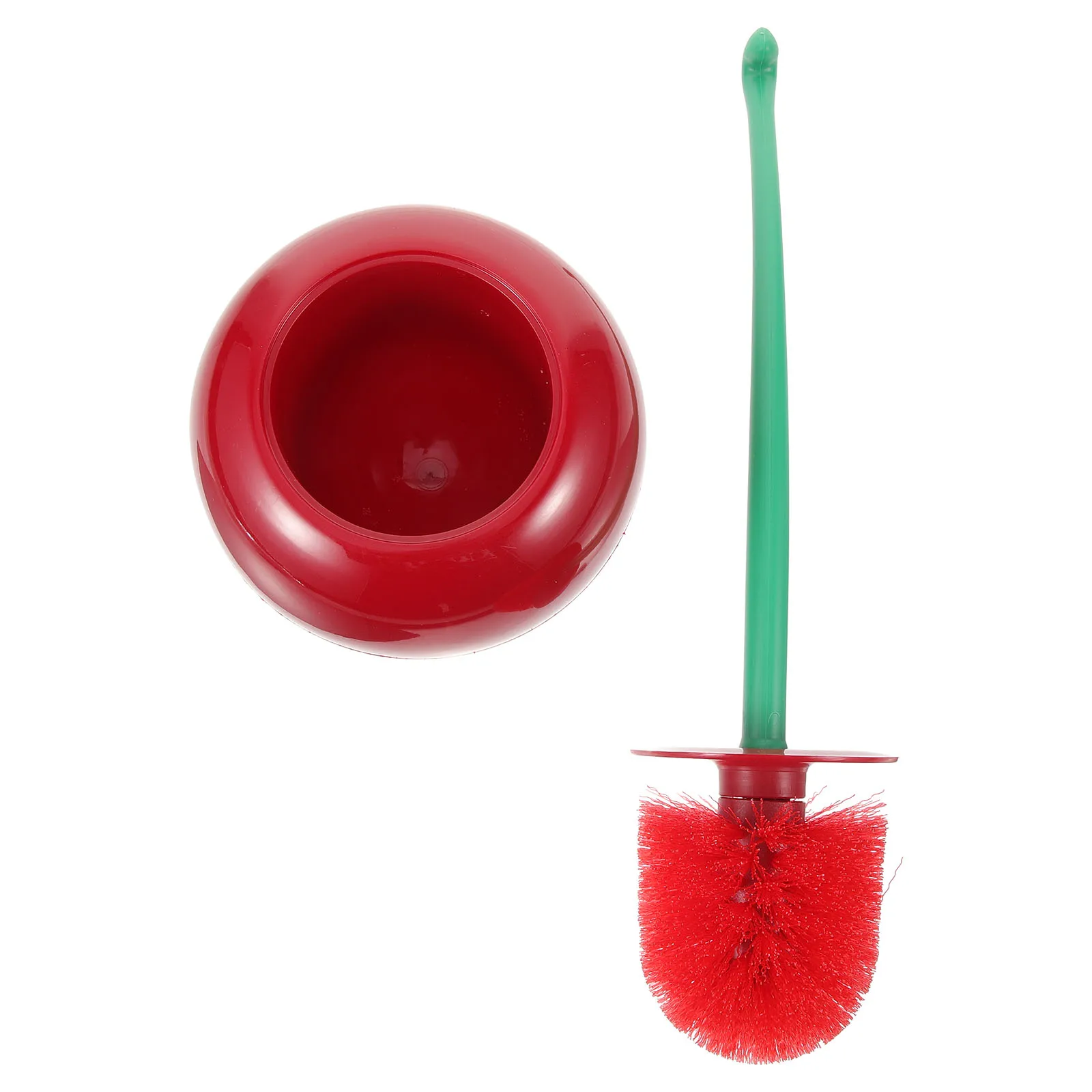 

Toilet Clean Set Plastic Cherry Design Compact Toilet Brush Holder Odor Control Multiple Sites Use Fashion Chic
