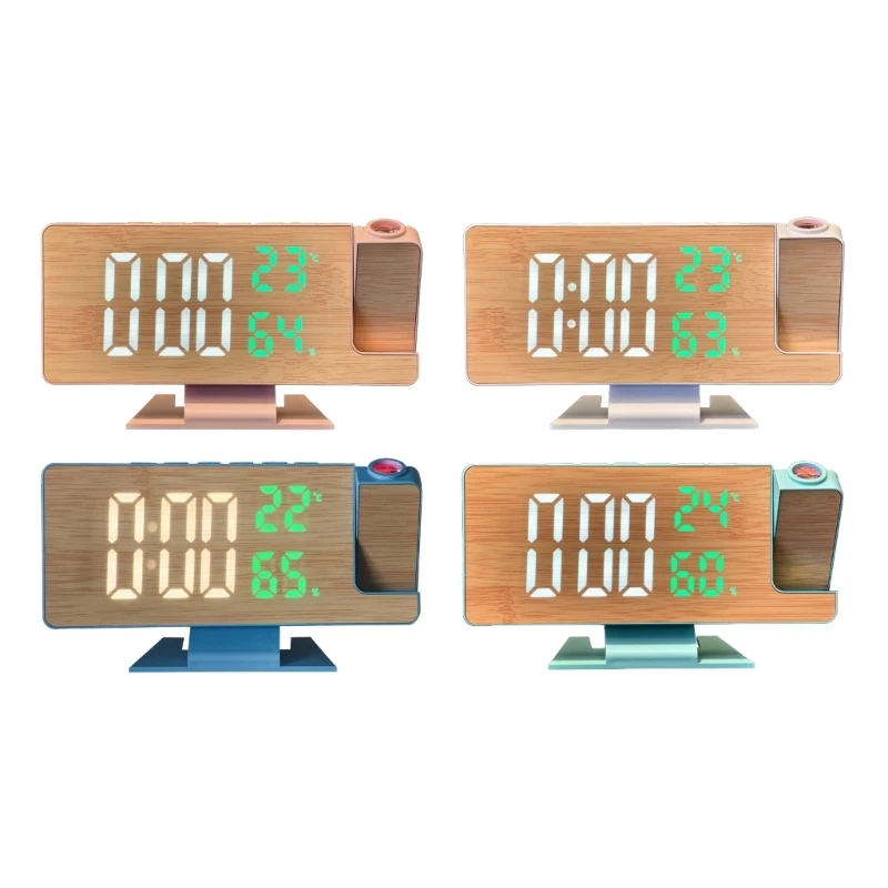 Modern Large Screen LED Clock with Projection and Alarms Temperature Humidity