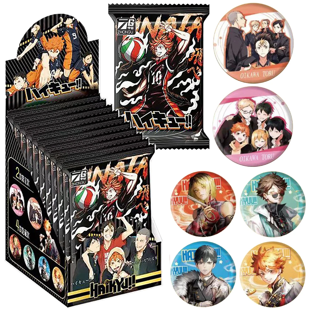 Haikyuu!! Fun Round Badge Japanese Volleyball Themed Anime Protagonist Hinata Shoyo Creative Brooch for Child's Christmas Gift