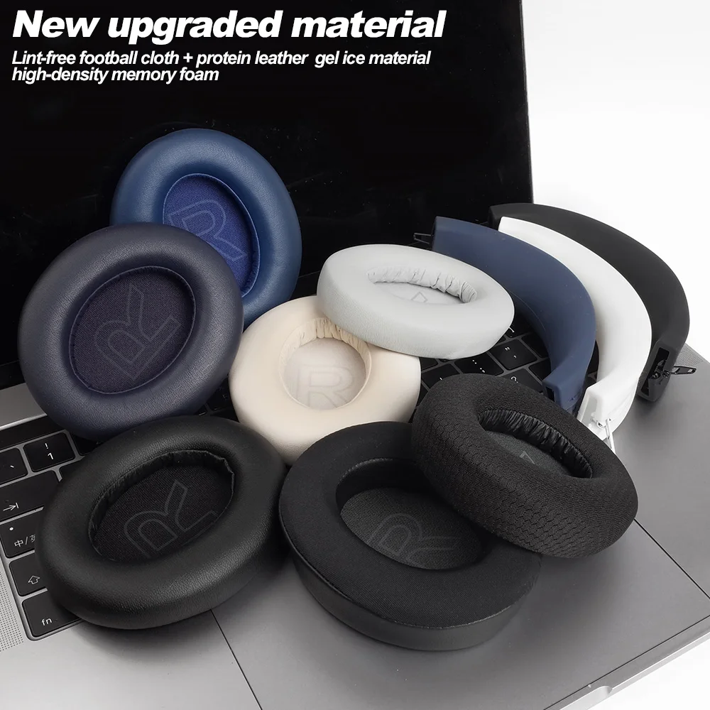 Wkładki do słuchawek Anker Soundcore Life Q20 BT, różowe wymienne nauszniki, nauszniki do słuchawek, siatkowe nakładki z pianki memory, gąbka proteinowa — zdjęcie produktu 4
