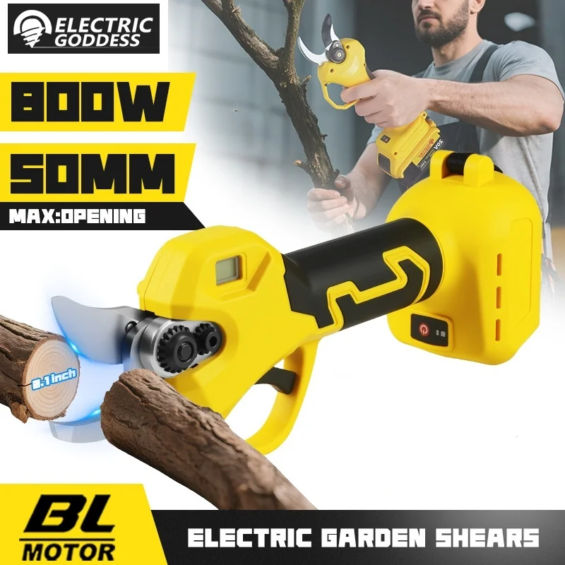 

Brushless Electric Pruning Shear Cordless Electric Garden Scissors Fruit Tree Power Tools LED Display For Makita 18V Battery Pin