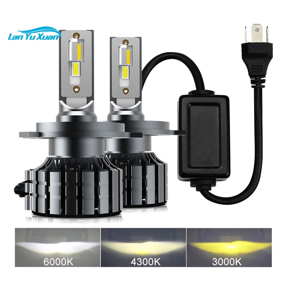 

3 Color Led Super Bright High Power H4 Led H7,16000LM Luz Bombillo Luces H11 9005 HB3 H1 H4 Tricolor Led Headlight 3000K 4300K