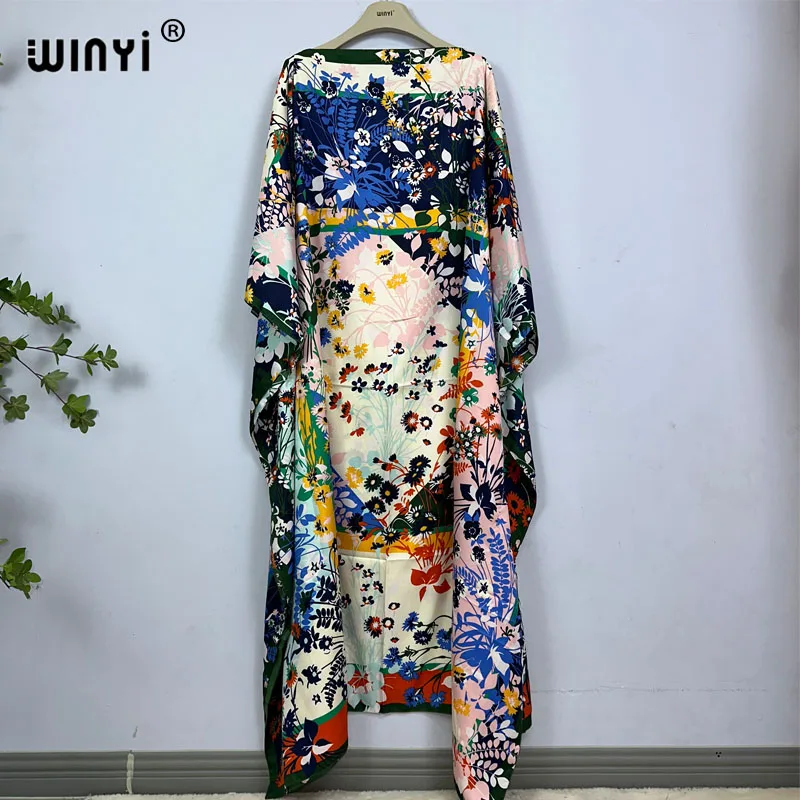 WINYI Dress Africa evening dress Bohemia Print Dashiki Women muslim Long kaftan summer Color african dresses for woman vestido