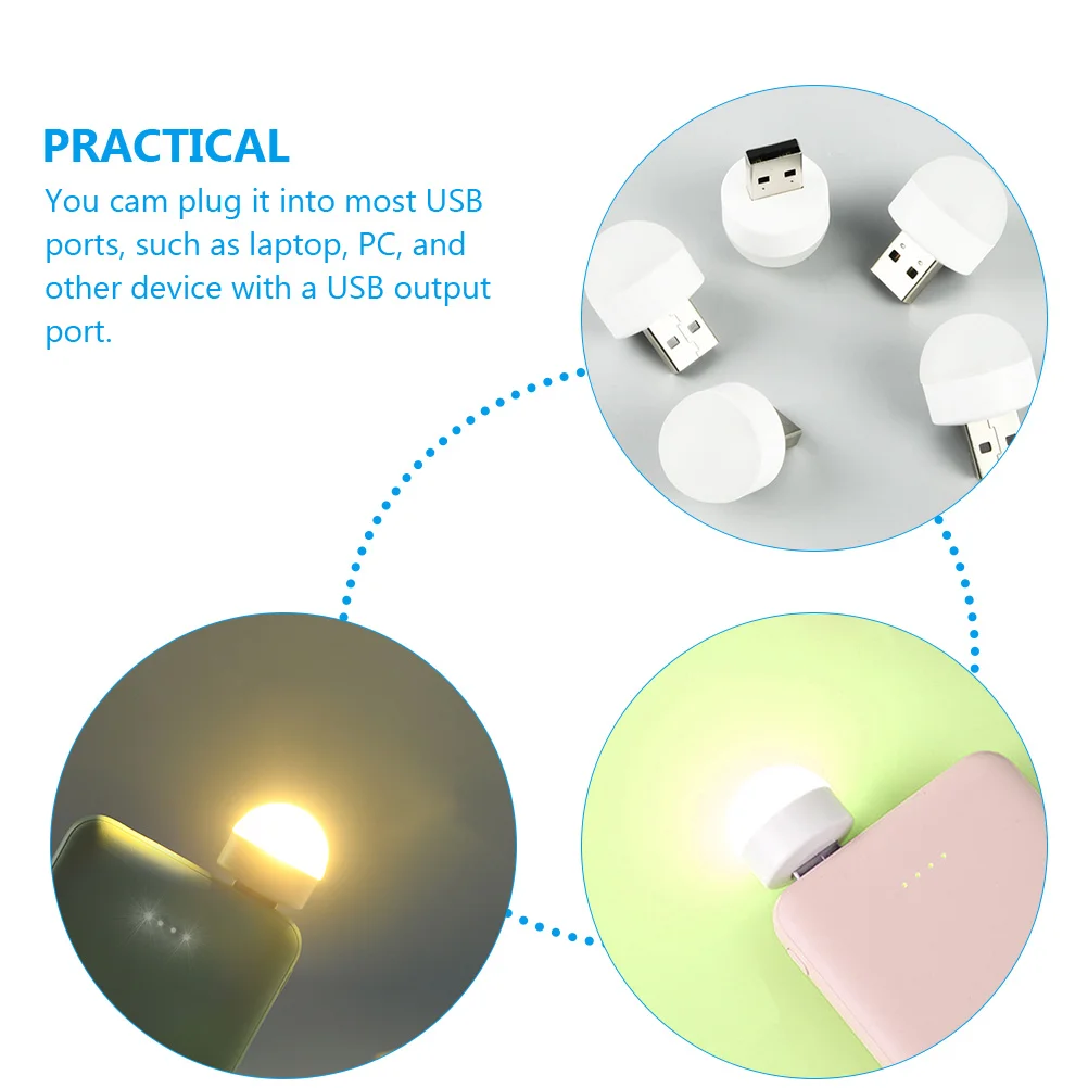 

10 Pcs Household LED Night Light Travel Portable Powered Pp Material Plug in Lights