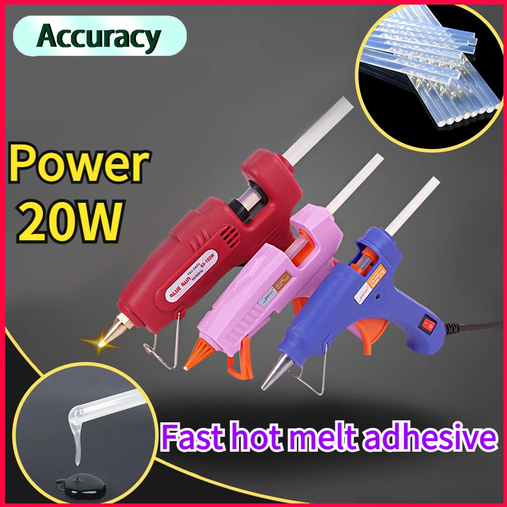 Hot Melt Glue Gun with 7mm Glue Sticks Mini Industrial Guns Heat Temperature Thermo Electric Repair Tool Heat Gun Hot Glue Stick