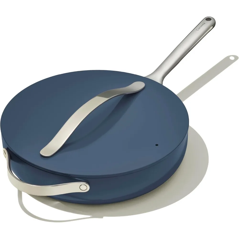 

Nonstick Ceramic Sauté Pan with Lid (4.5 qt, 11.8) - Non Toxic, PTFE & PFOA Free - Oven Safe & Compatible with All Stove
