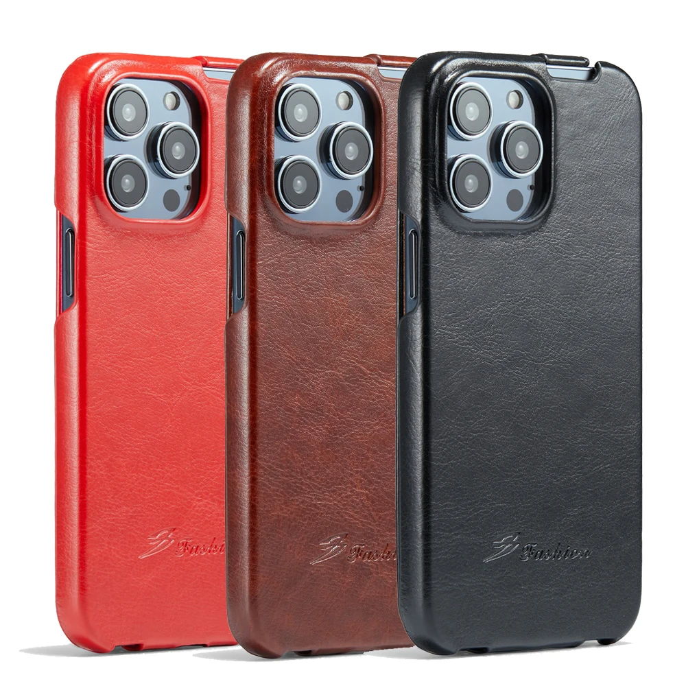 Luxury Vertical Retro Leather Flip Case For iPhone 16 15 14 11 12 13 Pro Max 7 8 X XS XR Cover