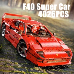 4026PCS F40 슈퍼 자동차 모델 빌딩 블록 조립 작은 입자 스포츠 자동차 벽돌 장난감 장식 어린이 성인 컬렉션 선물