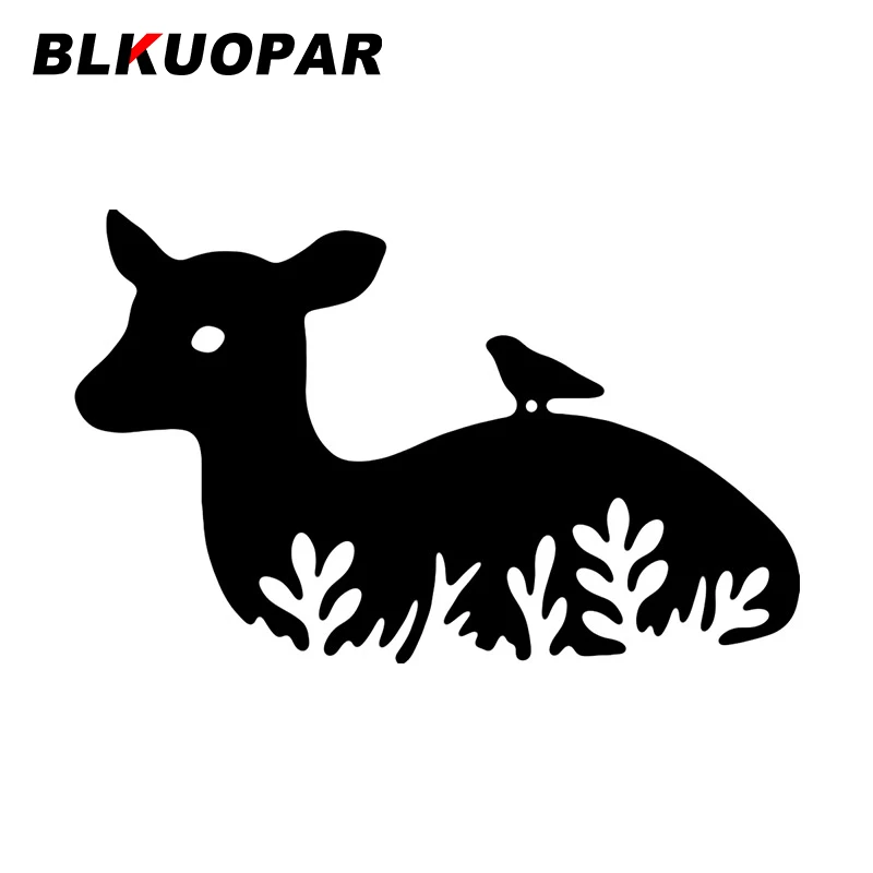 

BLKUOPAR Interesting Deer Bird Field Car Stickers Vinyl Car Wrap Decal Air Conditioner Personality Sunscreen Funny Bumper Decor