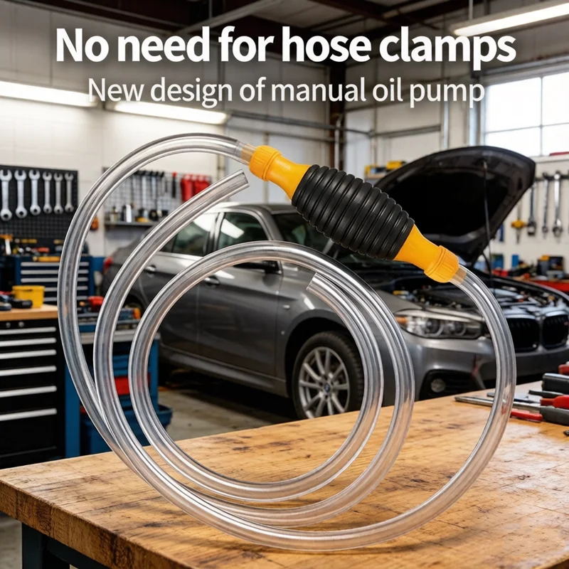 

Manual Siphon Pump, Car Fuel Tank Oil Sucker, Portable Petrol Liquid Transfer Pump, Simple Hand Fuel Pump for Car Fuel Delivery