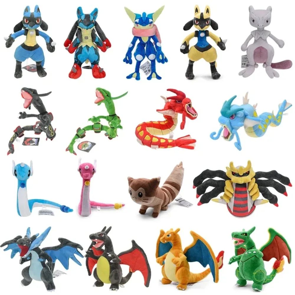 2026 NEW Pokemon Plush Toys Kawaii Charizard Lucario Dragonair Rayquaza Gyarados Anime Soft Dolls Kids Birthday Christmas Gifts