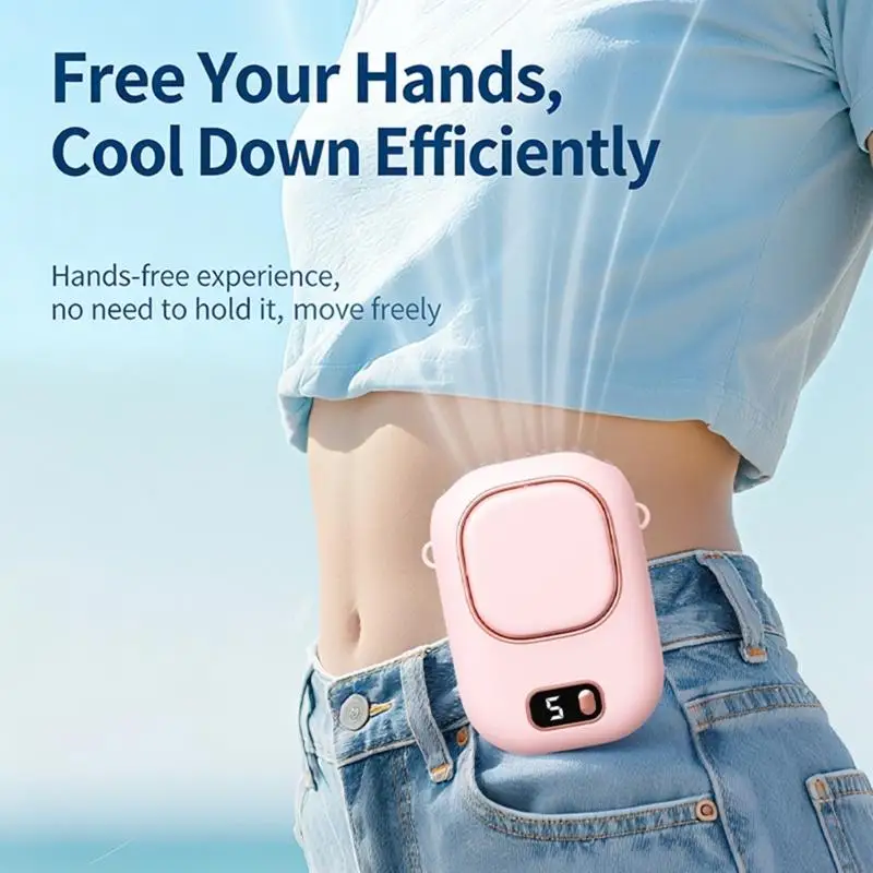 Portable Waist Hanging Fan With USB Charging And 3 Cooling Mode For Office Outdoor And Home Use Neck Fan F19E