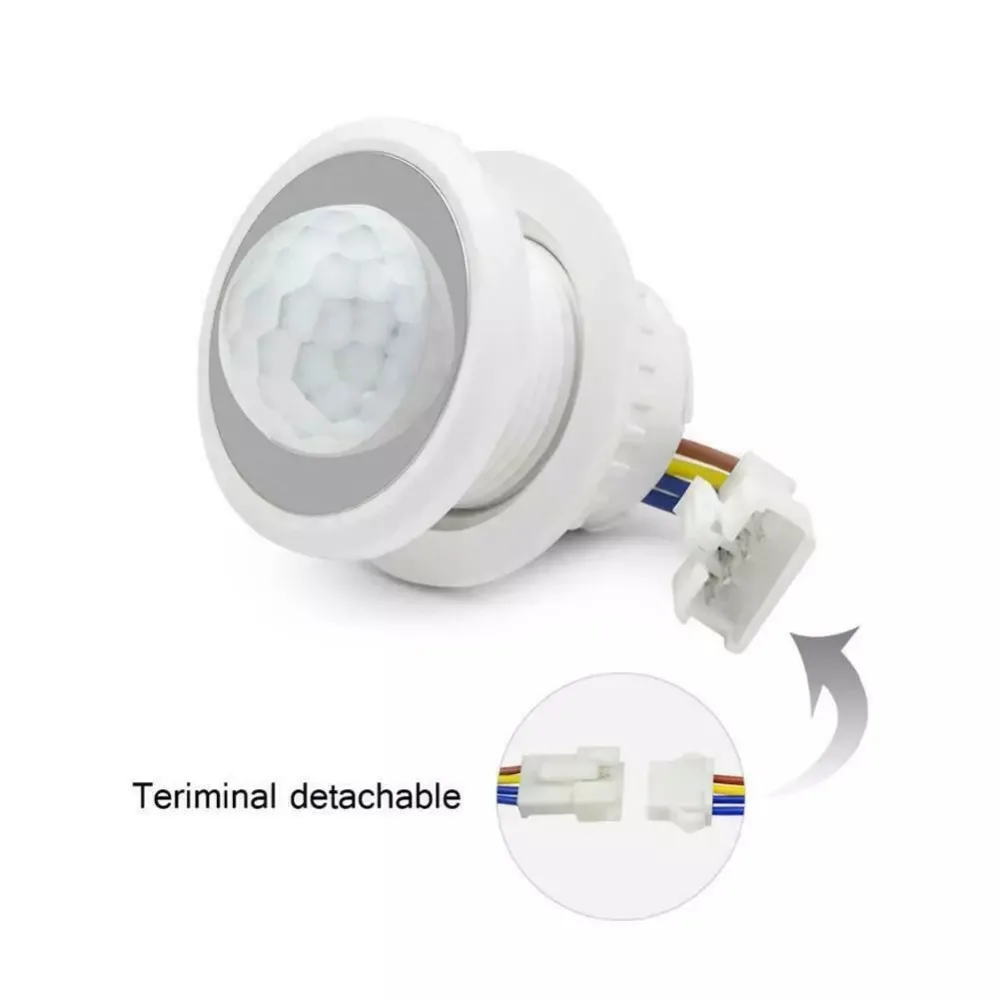 2Pcs Adjustable Motion Sensor Light Switch 110V-240V Human Body Infrared PIR Sensor Detector Switch Auto On Off