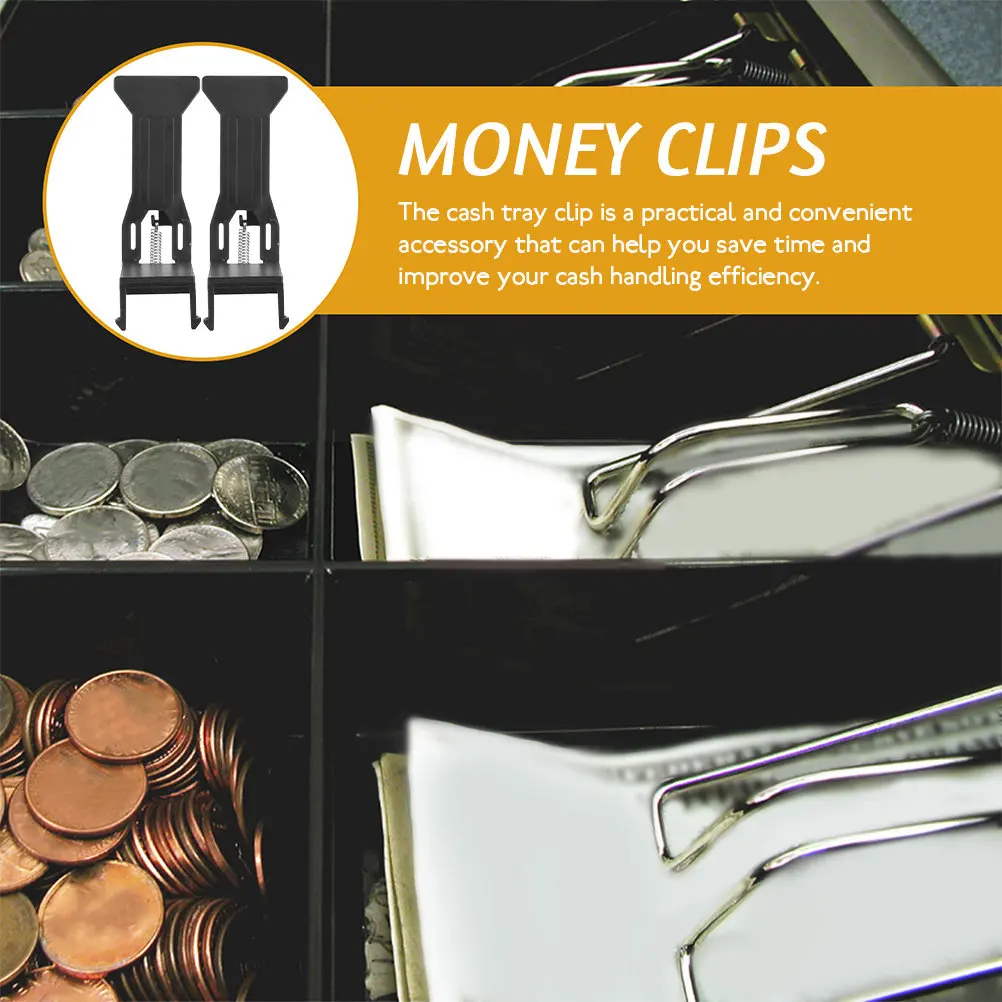 

10Pcs Premium Plastic Cash Register Clips Universal Money Tray Clamps for Secure Bill Organization Fast Cashier Workflow Support