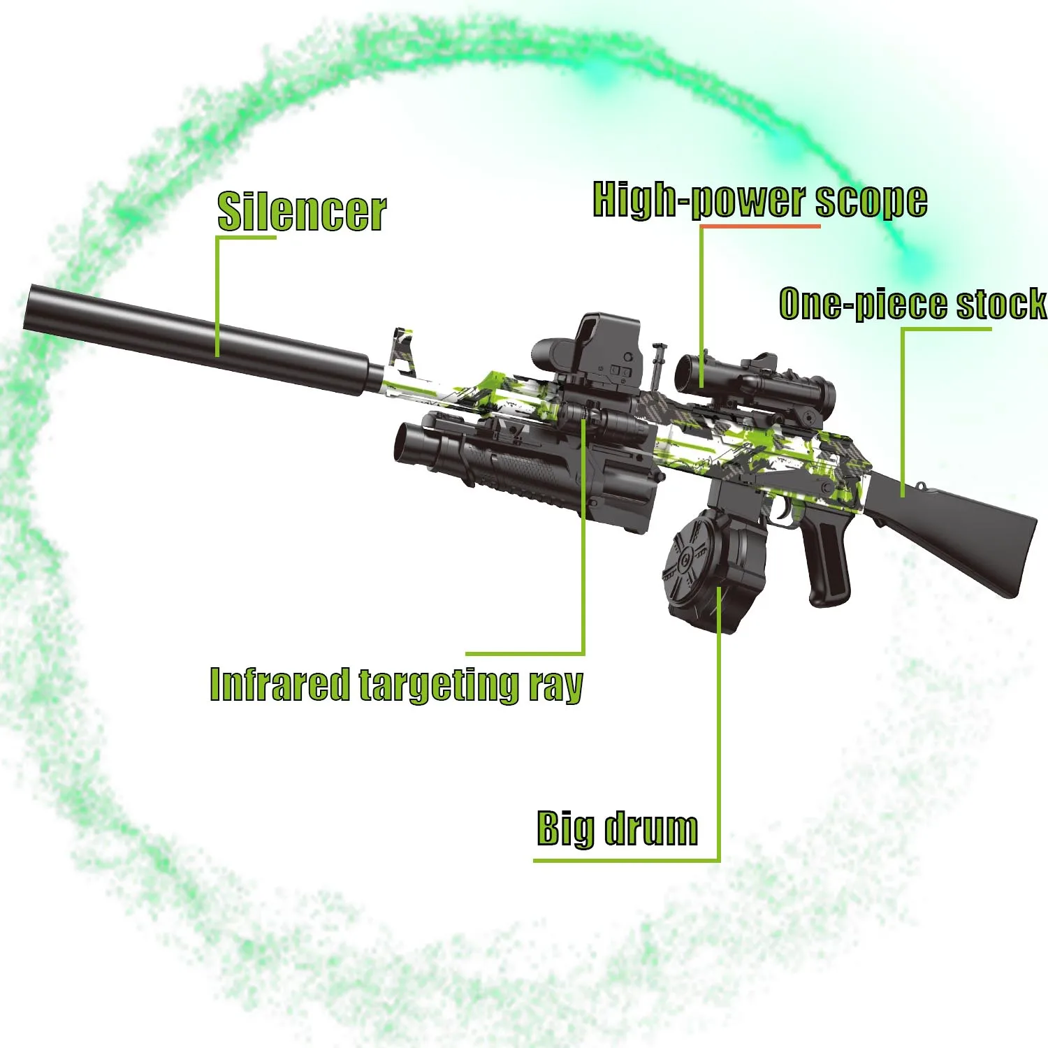 Pistola de gel elétrica AK47! Pistola de brinquedo, brinquedos de bola de respingos automáticos e totalmente automáticos, perfeitos para jogos de tiro ao ar livre sem balas