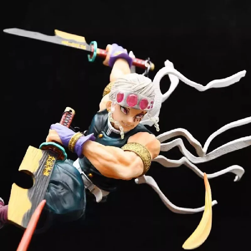 Figurine Demon Slayer Up Tengen Uzui, scène de combat Hashira, en boîte, modèle de décoration de bureau, jouet d'ornement, cadeau