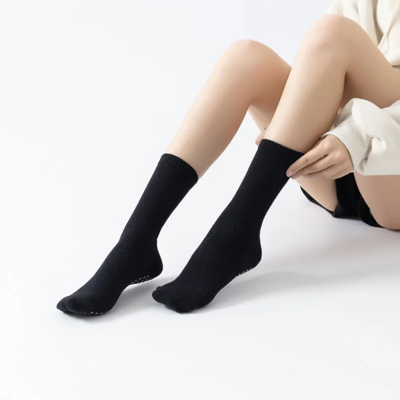 النساء الخريف عدم الانزلاق اليوغا الجوارب الضغط منتصف أنبوب جورب مع Grippy النقاط البلاستيكية المضادة للانزلاق دعم الكاحل ل بيلاتيس الصالة الرياضية