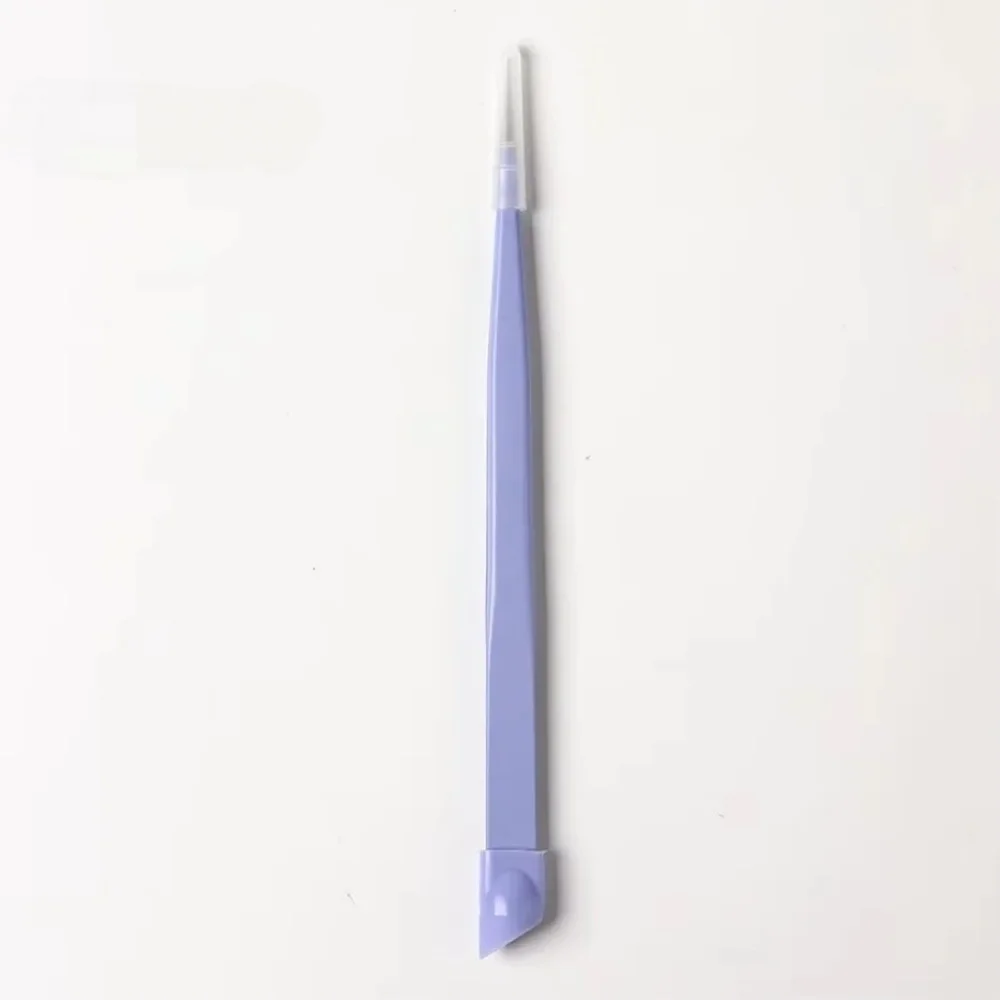 Double Headed Tweezers Multi-function Silicone Pressing Head Nail Art Clamp Picking Tool for Sticker Tape Crystal Manicure Clip
