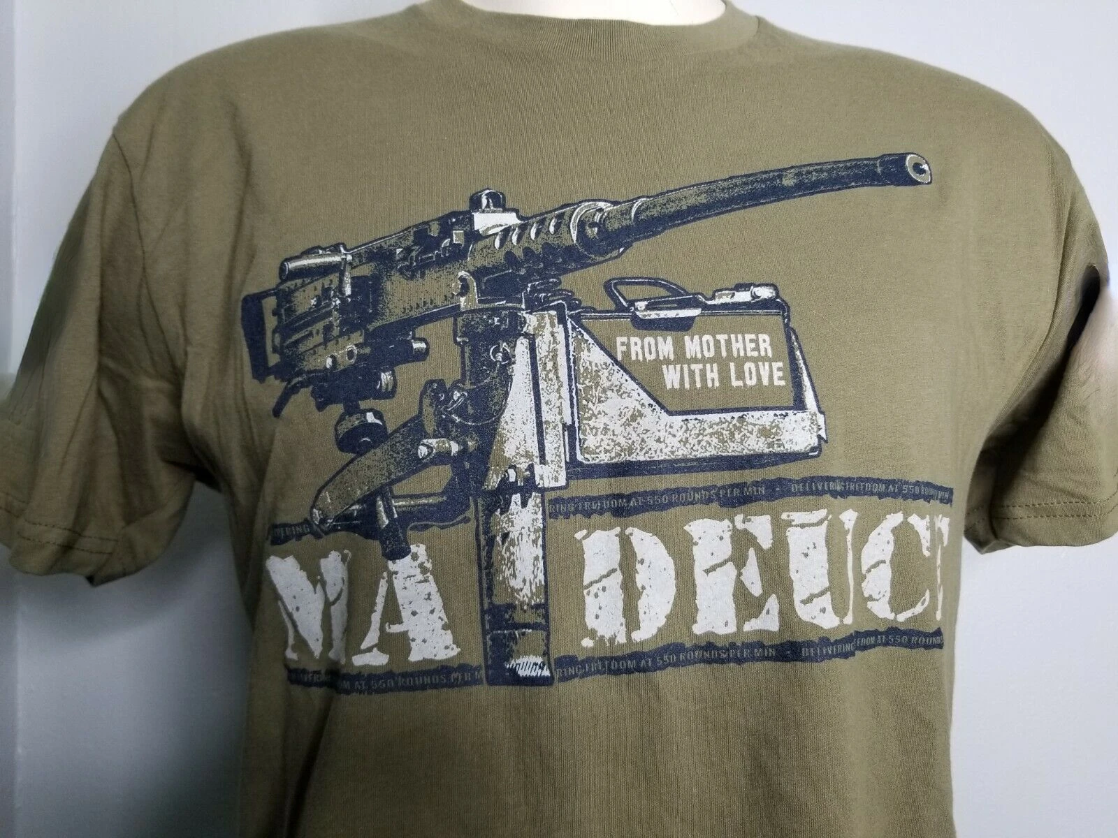 Military Grunt Style Ma Deuce .50 Cal M2 Machine Gun T-Shirt 100% Cotton O-Neck Short Sleeve Casual Mens T-shirt Size S-3XL