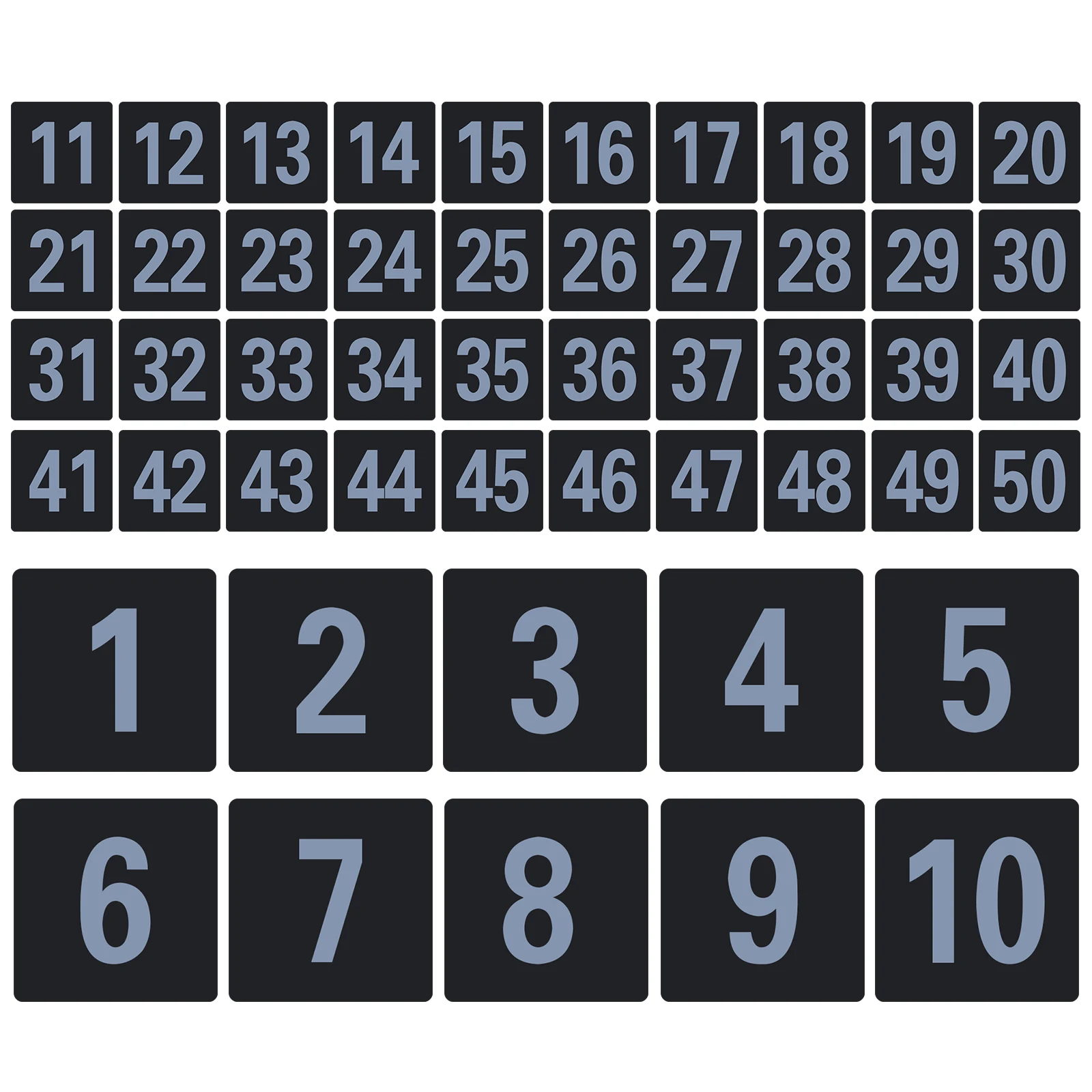 

50pcs Table Numbers Double Sided Plastic Number Cards Restaurant Wedding Reception Place Cards Digital Banquet Table