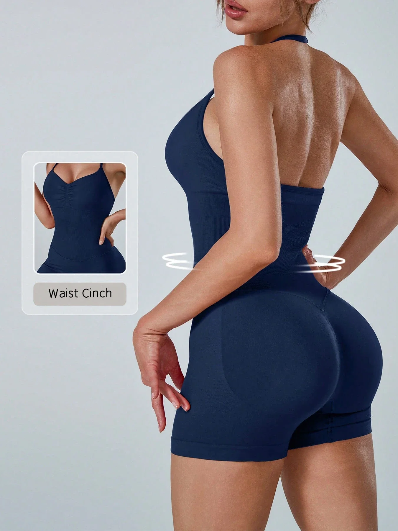 Women Seamless Yoga Jumpsuit Cross Back Butt Lifting One Piece Bodysuit Quick Dry Stretch Gym Workout Fitness Playsuit Sportwear