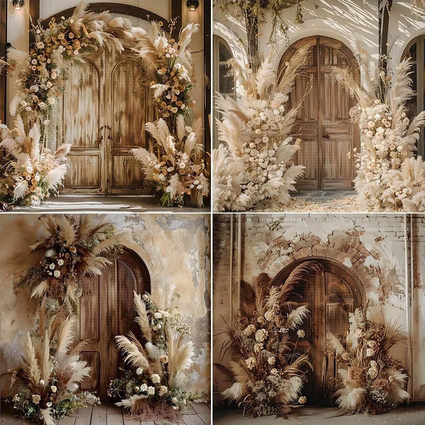 Mehofond Photography Background Boho Pampa Floral Arches Adult Birthday Maternity Wedding Portrait Decor Backdrop Photo Studio