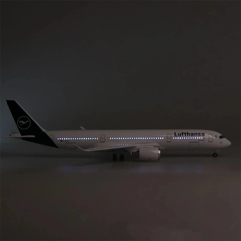 1/142 مقياس 47 سنتيمتر طائرة ايرباص A350 لوفتهانزا الخطوط الجوية نموذج مع أضواء وعجلات دييكاست الراتنج طائرة جمع الهدايا