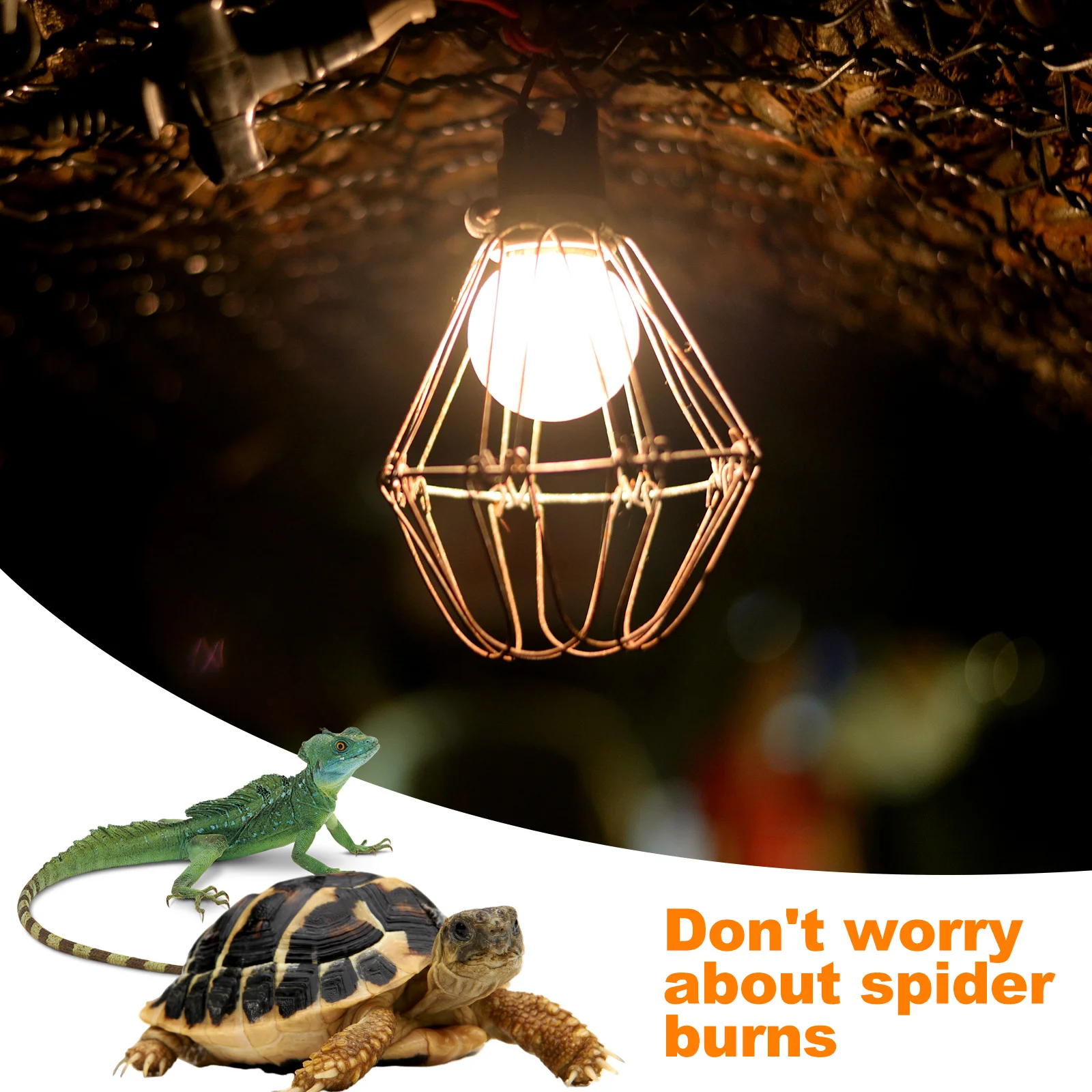 

Crawler Box Lampshade Metal Bulb Cage Cover for Pet Heating Iron Insulation Hanging Light Ceiling Fan Shade Guard