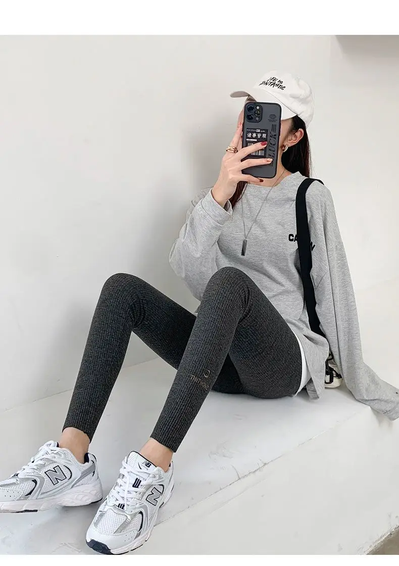 Leggings negros sin costuras para mujer, ropa elevada, abertura de seda de hielo perforada, piernas brillantes, pierna ancha divertida para Halloween, cordón Ol todos los días