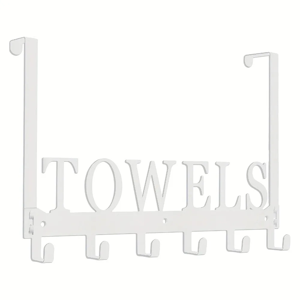 

Multifunctional Anti-slip Towel Rack Wall Mounted 5 Hooks Bath Towel Storage Rack Towel Hanger No-Punch Bathroom Coat Hooks Home