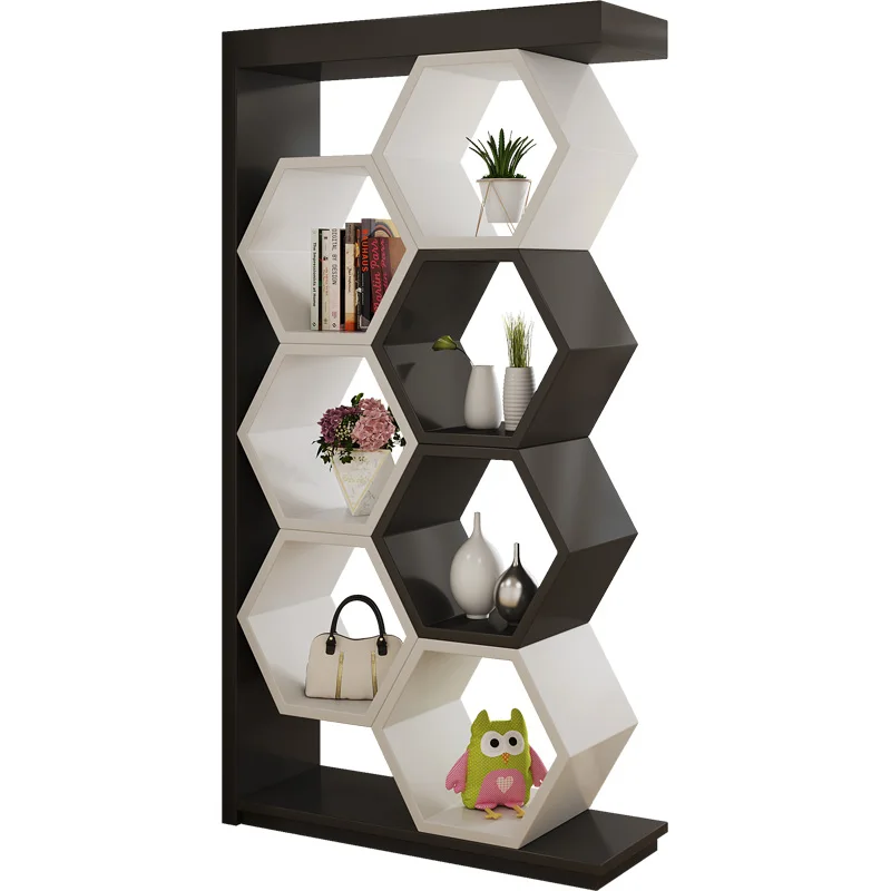 

Modern luxury partition living room bookshelf, entrance hall cabinet, small unit entrance cream style storage rack