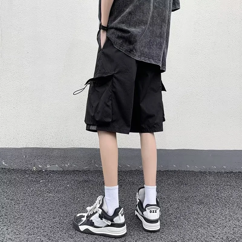 Short cargo baggy décontracté pour homme avec poches rétro, bermuda hip hop, High Street, mode estivale, Y2K, 2023